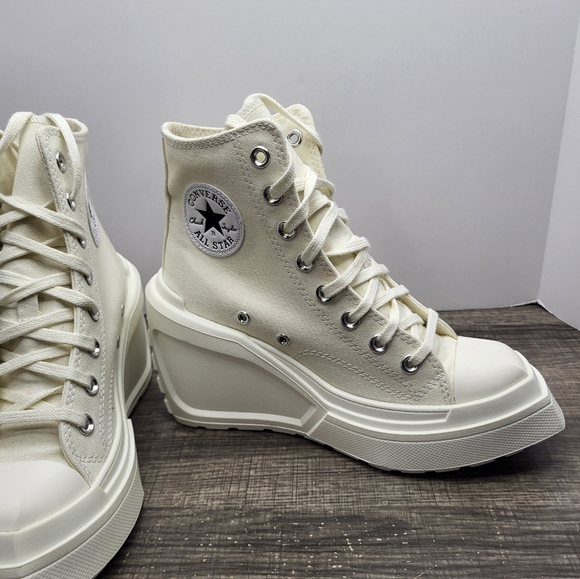 New Converse Chuck 70 De Luxe Wedge Platform Heel - White A06479C Womens Sz 6.5 - Picture 3 of 7
